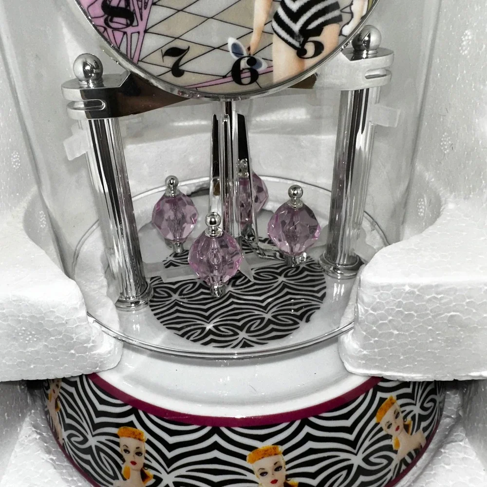 Barbie 50th Anniversary Anniversary Clock 1959 Swimsuit Zebra Print Mattel 2009